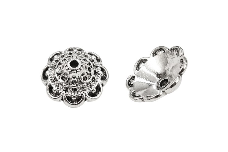 Обниматель для бусины 14х14х6мм, внутренний диаметр 8мм, отверстие 2мм, цвет античное серебро, сплав металлов, 02-076, 2шт Обниматель для бусины 14х14х6мм, внутренний диаметр 8мм, отверстие 2мм, цвет античное серебро, сплав металлов, 02-076, 2шт