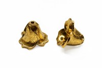 Концевик Лепестки 22х16мм, внутренний диаметр 14мм, отверстие 2мм, цвет античное золото, латунь, 01-220, 2шт