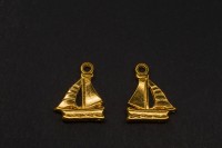 Подвеска Лодка парусная 20х16х3мм, отверстие 2мм, цвет золото, сплав металлов, 22-081, 1шт
