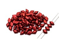 Бусины GemDuo 8х5мм, отверстие 0,8мм, цвет 03000/01890 красный металлик матовый, 709-102, 10г (около 64шт)