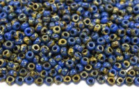Бисер японский MIYUKI круглый 11/0 #4516 синий, непрозрачный пикассо, 10 грамм