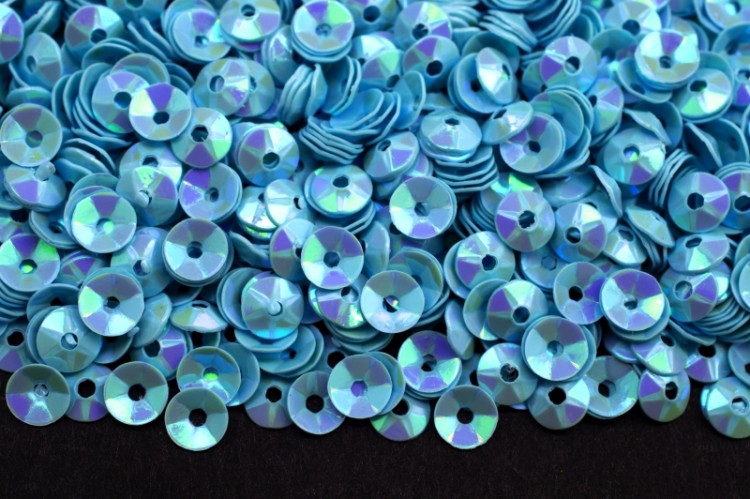 Пайетки объёмные 4мм, цвет 17 голубой перламутр, пластик, 1022-177, 10 грамм Пайетки объёмные 4мм, цвет 17 голубой перламутр, пластик, 1022-177, 10 грамм