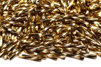 Бисер японский Miyuki Twisted Bugle 12мм #0193 светлое золото 24К снаружи, 10 грамм