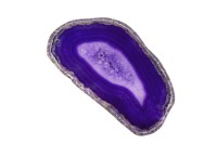 Срез Агата природного, оттенок фиолетовый, 67х38х4мм, отверстие 2мм, 37-324, 1шт