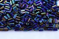 Бисер японский TOHO Bugle стеклярус 3мм #0086 радужный ирис, металлизированный, 5 грамм