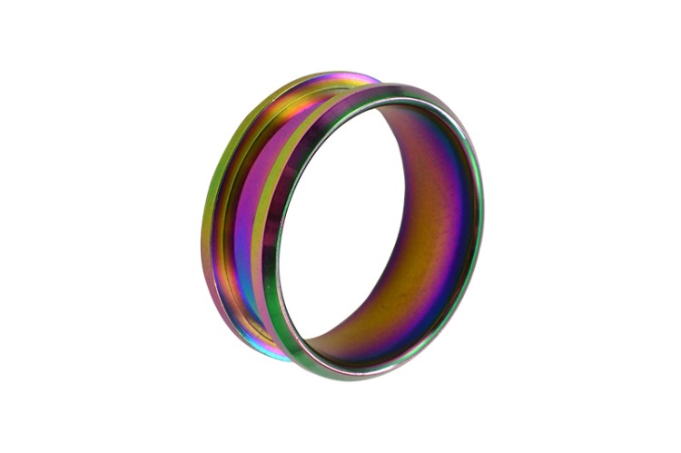 Основа для кольца 17мм, цвет разноцветный перелив, хирургическая сталь, 15-075, 1шт Основа для кольца 17мм, цвет разноцветный перелив, хирургическая сталь, 15-075, 1шт