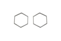 Коннектор Шестиугольник 18х16х0,8мм, цвет стальной, хирургическая сталь, 14-398, 2шт