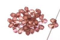 Бусины Gekko 3х5мм, отверстие 0,8мм, цвет 00030/15495Е хрусталь/розовый, прозрачный, 724-005, 5г (около 85шт)