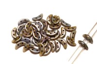 Бусины Crescent beads 10х3мм, цвет 0310-LN02010 Luster/Opaque Green, 708-100, 5г (около 40 шт)