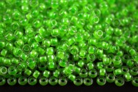 Бисер японский TOHO круглый 8/0 #0805 зеленый, окрашенный изнутри неон, светится в ультрафиолете, 10 грамм