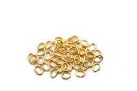 Кольца соединительные овальные 4х3х0,6мм, разъёмные, латунь, позолота, 13-136, 1г (около 40шт)
