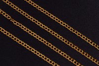 Цепочка для бижутерии двойное звено овальное 6х5х0,7мм, цвет золото, железо, 27-110, 1м