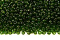 Бисер китайский круглый размер 8/0, цвет 0025А зеленый прозрачный, 85г