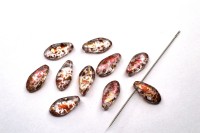 Бусины Dagger beads 12х6мм, отверстие 0,8мм, цвет 00030/94408 прозрачный/медно-золотой, 736-012, 10шт