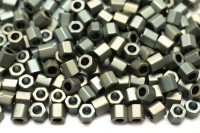 Бисер японский TOHO Hexagon шестиугольный 8/0 #0512F голубая дымка матовый, металлизированный золотом, 5 грамм