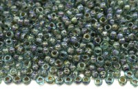Бисер японский MIYUKI круглый 11/0 #4506 оливин, прозрачный пикассо, 10 грамм