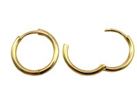 Серьги кольца Конго 19х20х2мм, латунь, позолота, 21-509, 1 пара