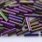 Бисер японский TOHO Bugle стеклярус 9мм #0085 пурпурный, металлизированный ирис, 5 грамм - Бисер японский TOHO Bugle стеклярус 9мм #0085 пурпурный, металлизированный ирис, 5 грамм