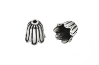 Обниматель концевик 11х10мм, внутренний диаметр 7мм, отверстие 1,5мм, цвет античное серебро, сплав металлов, 01-027, 2шт