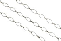 Цепочка для бижутерии звено Маркиза 12х6х1мм, соединительное звено 6х1,5х2,5 мм, цвет серебро, латунь, 27-321, 1 м