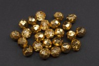 Бусины граненые Firepolish 8мм, отверстие 1мм, цвет 00030/67861 Apricot Metallic Ice, 716-013, 25шт