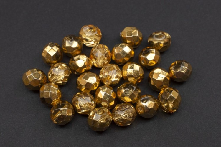 Бусины граненые Firepolish 8мм, отверстие 1мм, цвет 00030/67861 Apricot Metallic Ice, 716-013, 25шт Бусины граненые Firepolish 8мм, отверстие 1мм, цвет 00030/67861 Apricot Metallic Ice, 716-013, 25шт