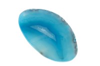 Срез Агата природного, оттенок темно-синий, 69х42х6мм, отверстие 2мм, 37-431, 1шт