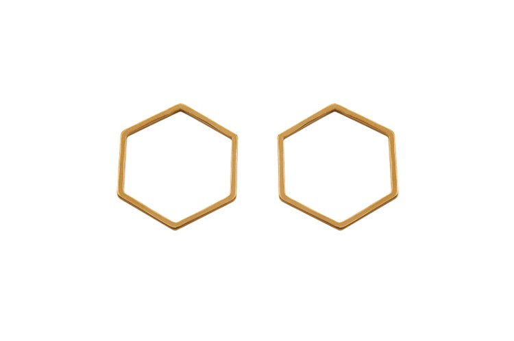 Коннектор Шестиугольник 18х16х0,8мм, цвет золото, хирургическая сталь, 14-397, 2шт Коннектор Шестиугольник 18х16х0,8мм, цвет золото, хирургическая сталь, 14-397, 2шт