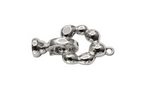 Замок с концевиком, 22х14х6мм, внутренний диаметр 4мм, отверстие 1мм, цвет платина, латунь, 08-039, 1шт