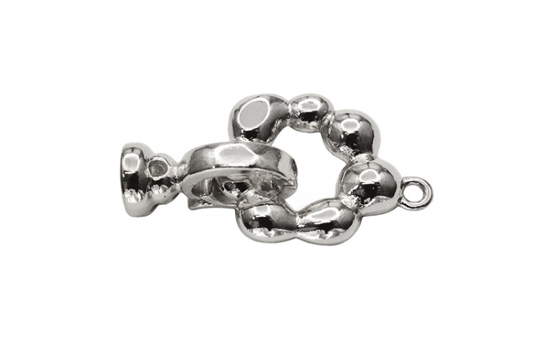 Замок с концевиком, 22х14х6мм, внутренний диаметр 4мм, отверстие 1мм, цвет платина, латунь, 08-039, 1шт Замок с концевиком, 22х14х6мм, внутренний диаметр 4мм, отверстие 1мм, цвет платина, латунь, 08-039, 1шт