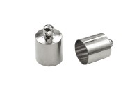 Концевик 11х7мм, внутренний диаметр 6,8мм, отверстие 1,5мм, цвет платина, латунь, 01-060, 4шт