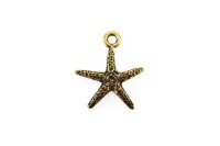 Подвеска TierraCast Морская звезда 22х19мм, отверстие 2мм, цвет античное золото, 94-2232-26, 1шт