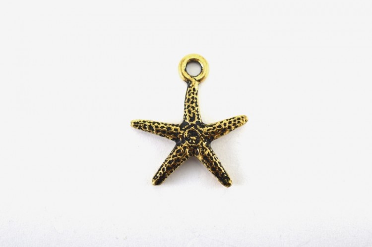 Подвеска TierraCast Морская звезда 22х19мм, отверстие 2мм, цвет античное золото, 94-2232-26, 1шт Подвеска TierraCast Морская звезда 22х19мм, отверстие 2мм, цвет античное золото, 94-2232-26, 1шт