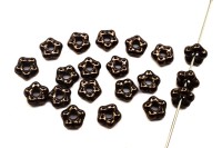 Бусина Flower 5мм, отверстие 1мм, цвет 23980/15726 Jet/Lila Vega, 733-034, 20шт