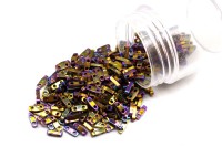 Бисер японский MIYUKI Quarter TILA #0188 пурпурный/золотистый ирис, металлизированный, 5 грамм