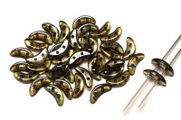 Бусины Crescent beads 10х3мм, цвет 0310-LN00030 Luster/Transparent Green, 708-099, 5г (около 40 шт)