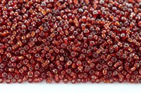 Бисер китайский круглый размер 8/0, цвет 0025 красный, серебряная линия внутри, 450г