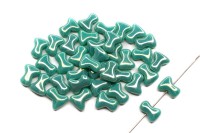 Бусины Tee beads 2х8мм, отверстие 0,5мм, цвет 63130/21415 бирюзовый непрозрачный радужный, 730-030, 10г (около 50шт)