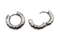 Серьги кольца Конго 18х20х4мм, латунь, родий, 21-513, 1 пара