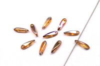 Бусины Dagger beads 11х3мм, отверстие 0,8мм, цвет 00030/98535 Crystal Orange Rainbow, 736-040, 10шт