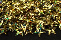 Пайетки фигурные Звезда, размер 10х10х0,8мм, отверстие 1мм, цвет золото, 1022-113, 10 грамм
