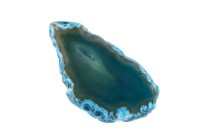 Срез Агата природного, оттенок темно-синий, 69х36х5мм, отверстие 2мм, 37-423, 1шт