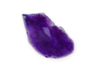 Срез Агата природного, оттенок фиолетовый, 77х43х5мм, отверстие 2мм, 37-322, 1шт