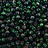 Бисер чешский PRECIOSA круглый 8/0 57150 темно-зеленый, серебряная линия внутри, 50г - Бисер чешский PRECIOSA круглый 8/0 57150 темно-зеленый, серебряная линия внутри, 50г