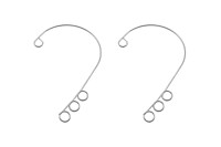 Основа для кафф с 3 петельками 55х36х0,5мм, отверстие 4мм, цвет стальной, хирургическая сталь, 21-231, 1 пара