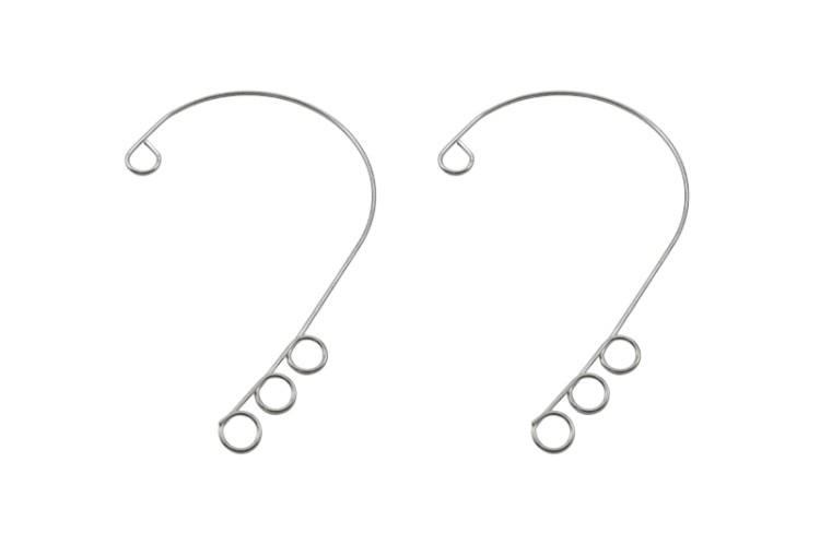 Основа для кафф с 3 петельками 55х36х0,5мм, отверстие 4мм, цвет стальной, хирургическая сталь, 21-231, 1 пара Основа для кафф с 3 петельками 55х36х0,5мм, отверстие 4мм, цвет стальной, хирургическая сталь, 21-231, 1 пара