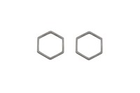 Коннектор Шестиугольник 13,5х12х0,8мм, цвет стальной, хирургическая сталь, 14-155, 2шт