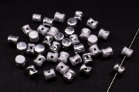 Бусины Pellet beads 6х4мм, отверстие 0,5мм, цвет 23980/27080 Jet Labrador Full, Etched, 732-003, 10г (около 60шт)