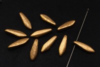 Бусины Dagger beads 16х5мм, отверстие 0,8мм, цвет 01710E античное золото, Etched, 736-068, 10шт
