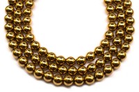 Бусина Гематит немагнитный, форма круглая 6мм, цвет темное золото, 538-007, 10шт